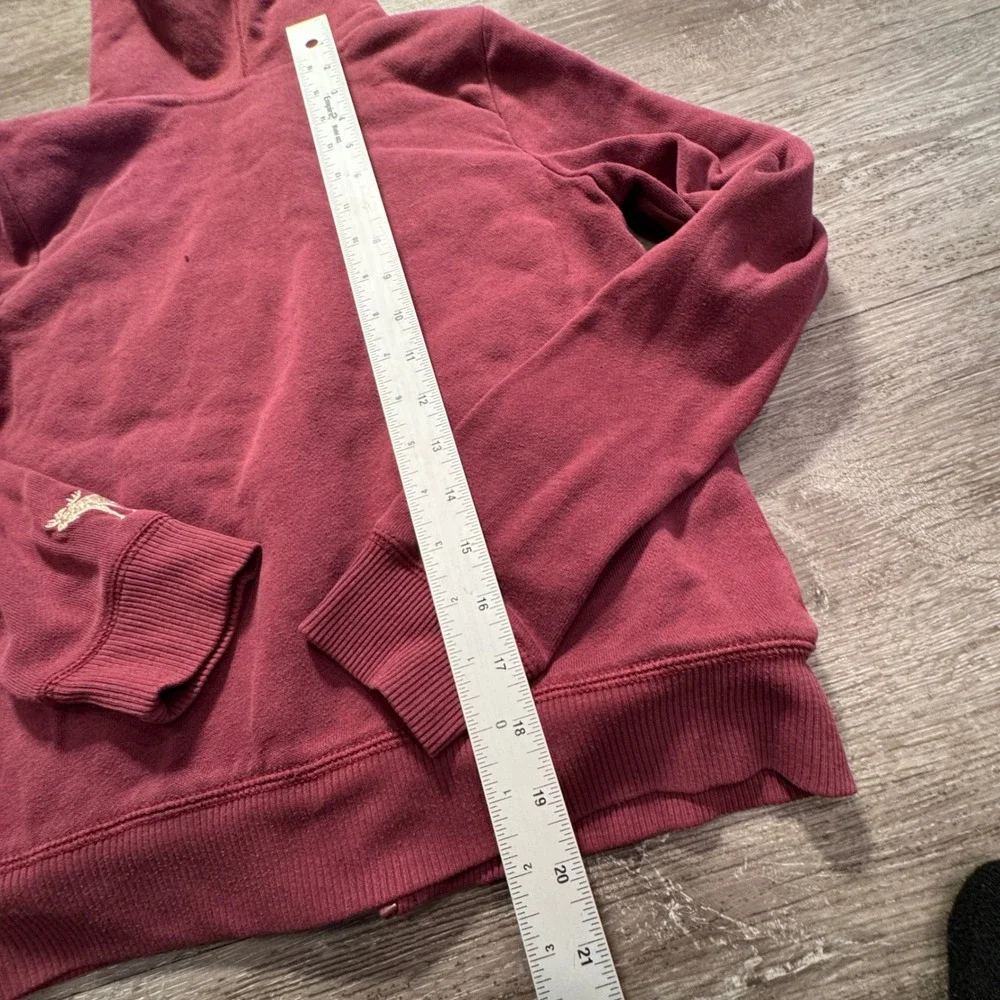 Abercrombie Hoodie Girls 11/12 Maroon Cotton Sherpa Lined Full Zip Logo Y2k VTG